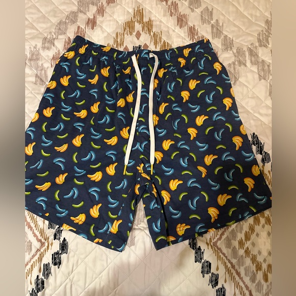 Men's Patterned Shorts - Black with Yellow and Blue Accents - Picture 2 of 7